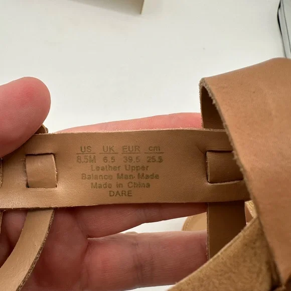 FRANCO SARTO Tan Leather ‘Dare’ Sandal Wedges | Size 8.5 - Picture 12 of 14